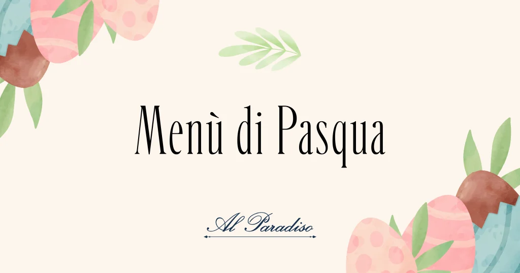 Grafica moderna per il menù di Pasqua 2025
