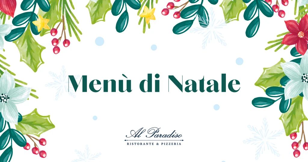 Grafica moderna per il menù di Natale 2025