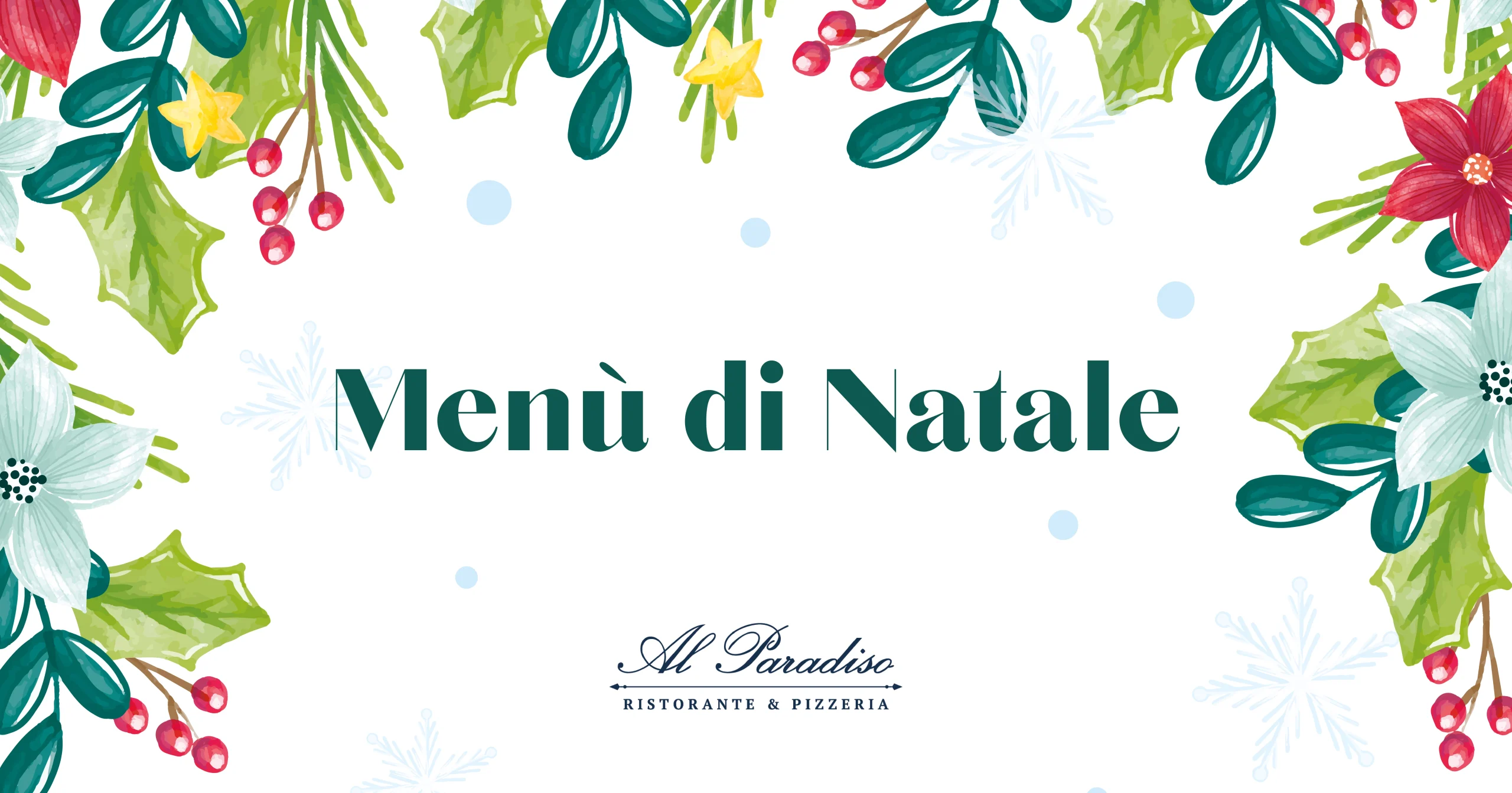 Grafica moderna per il menù di Natale 2025